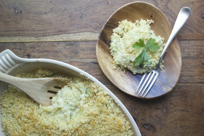 Cheesy Garlic & Herb Broccoli Quinoa Casserole