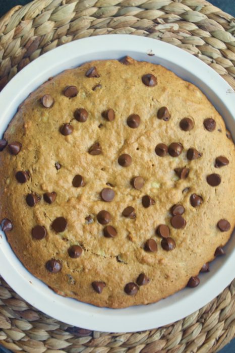 Chocolate Chip Banana Snack Cake with Peanut Butter Glaze Chocolate Chip Banana Snack Cake with Peanut Butter Glaze