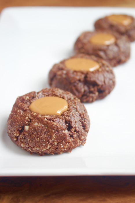 Chocolate & Peanut Butter Thumbprint Cookies {gluten-free}