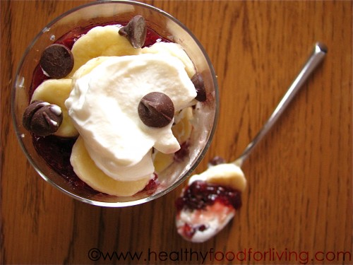 Chocolate, Raspberry, & Banana Breakfast Trifle