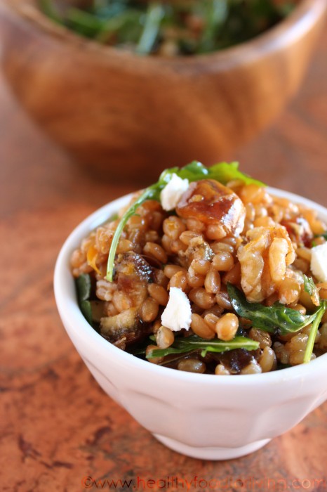Date and Walnut Wheat Berry Salad with Orange Vinaigrette