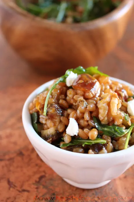 Date and Walnut Wheat Berry Salad with Orange Vinaigrette