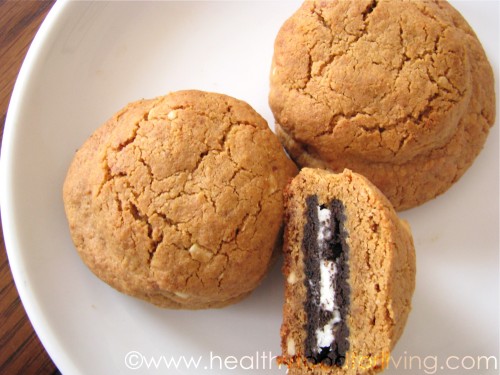 “Oreo” Stuffed Flourless Peanut Butter Cookies