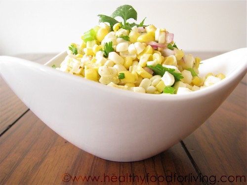 Raw Corn Salad with Cumin Lime Dressing