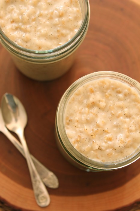 Vanilla Bean Coconut Steel Cut Oats “Rice” Pudding