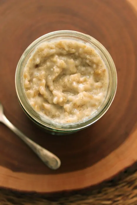 Vanilla Bean Coconut Steel Cut Oats “Rice” Pudding