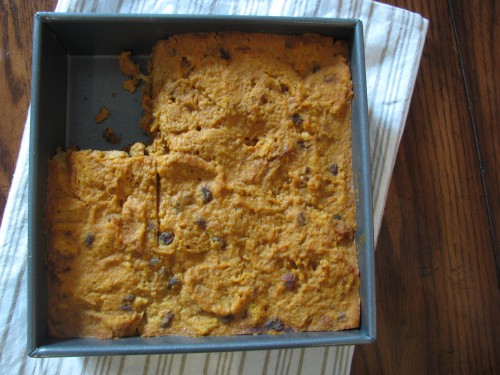 Pumpkin Raisin Bread Pudding