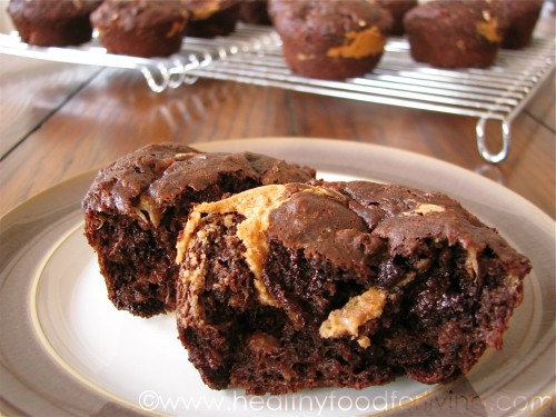 Chocolate Peanut Butter Banana Muffins