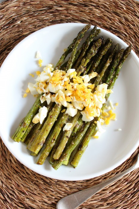 Roasted Asparagus with Hard-Boiled Eggs and Lemon-Dijon Dressing