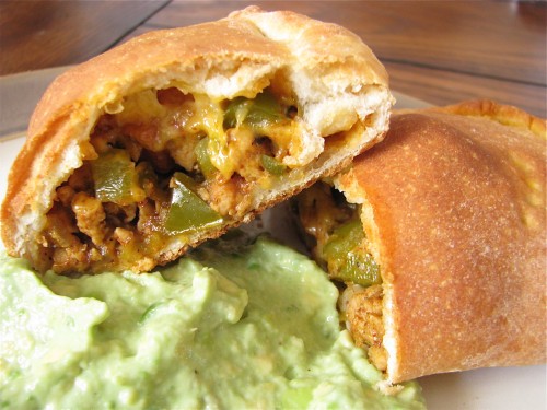 Taco Calzones with Avocado Cream