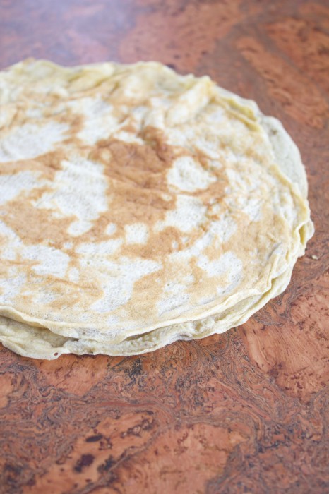 Whole Wheat Banana Crepes {with peanut butter yogurt “mousse” & strawberries}