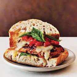Chicken Parmesan Burgers in Cooking Light