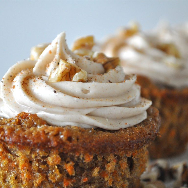 Carrot Cupcakes with Maple Cream Cheese Frosting