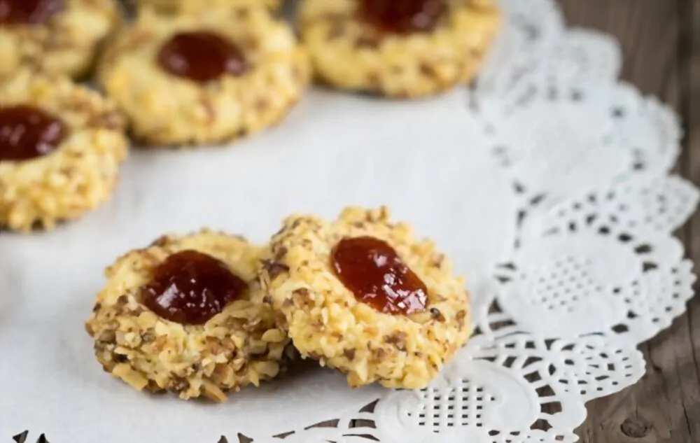 Flourless PB&J Thumbprint Cookies