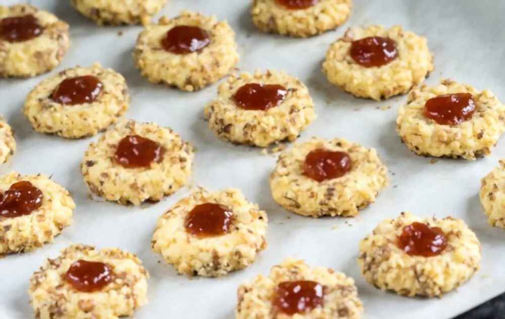 Flourless PB&J Thumbprint Cookies