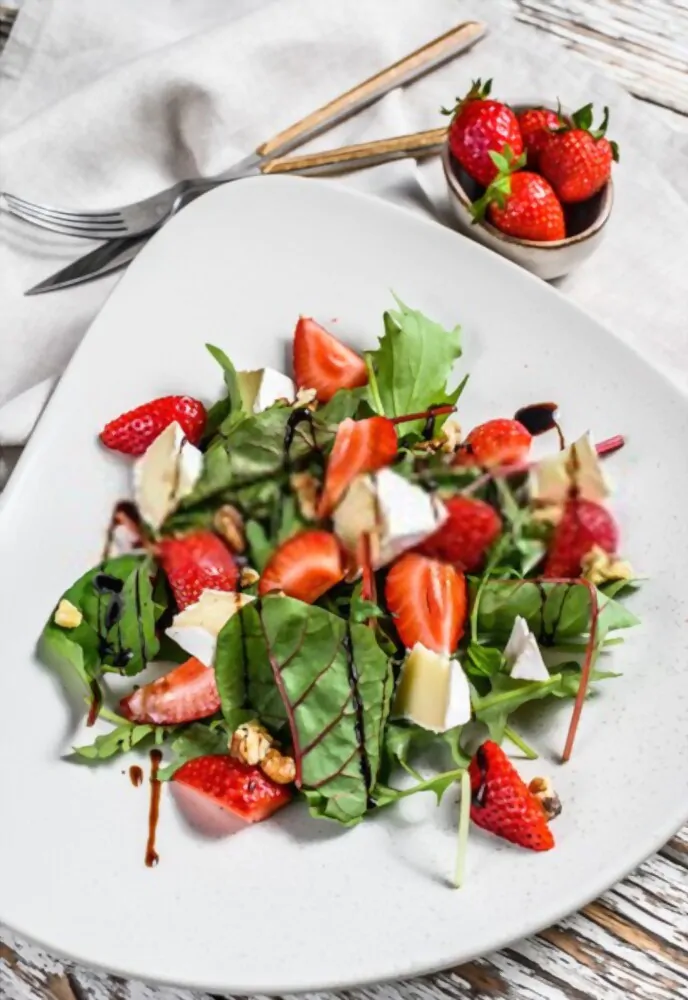 Red Berry Salad with Granola-Crusted Goat Cheese