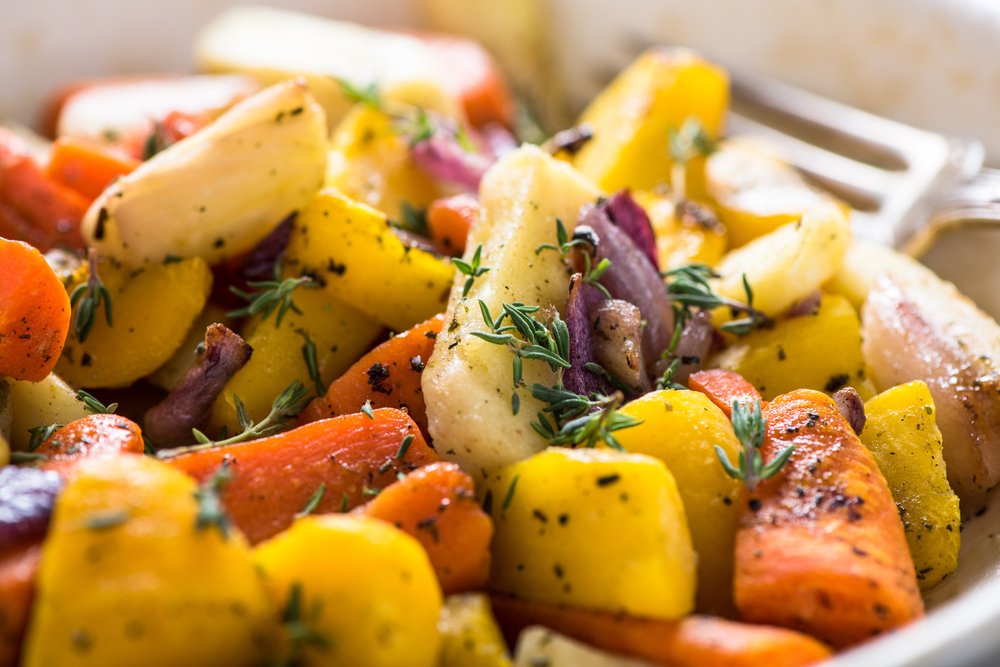 Pomegranate-Glazed Roasted Root Vegetables