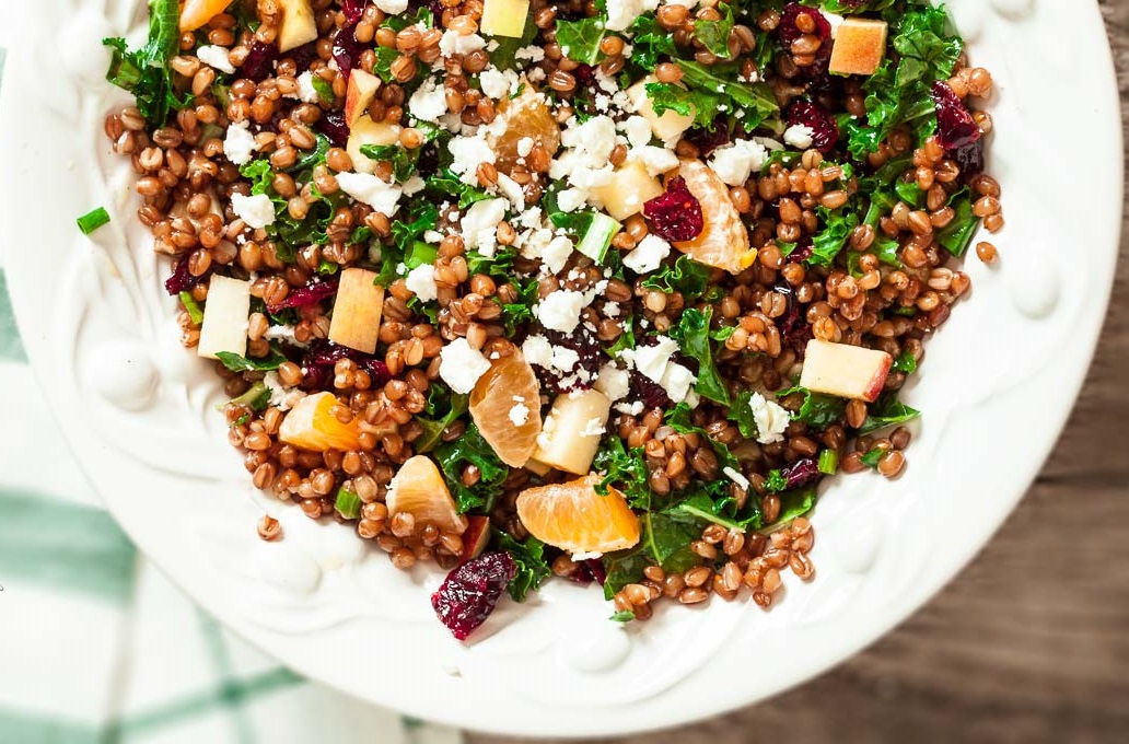 Apple Cranberry Wheat Berry Salad