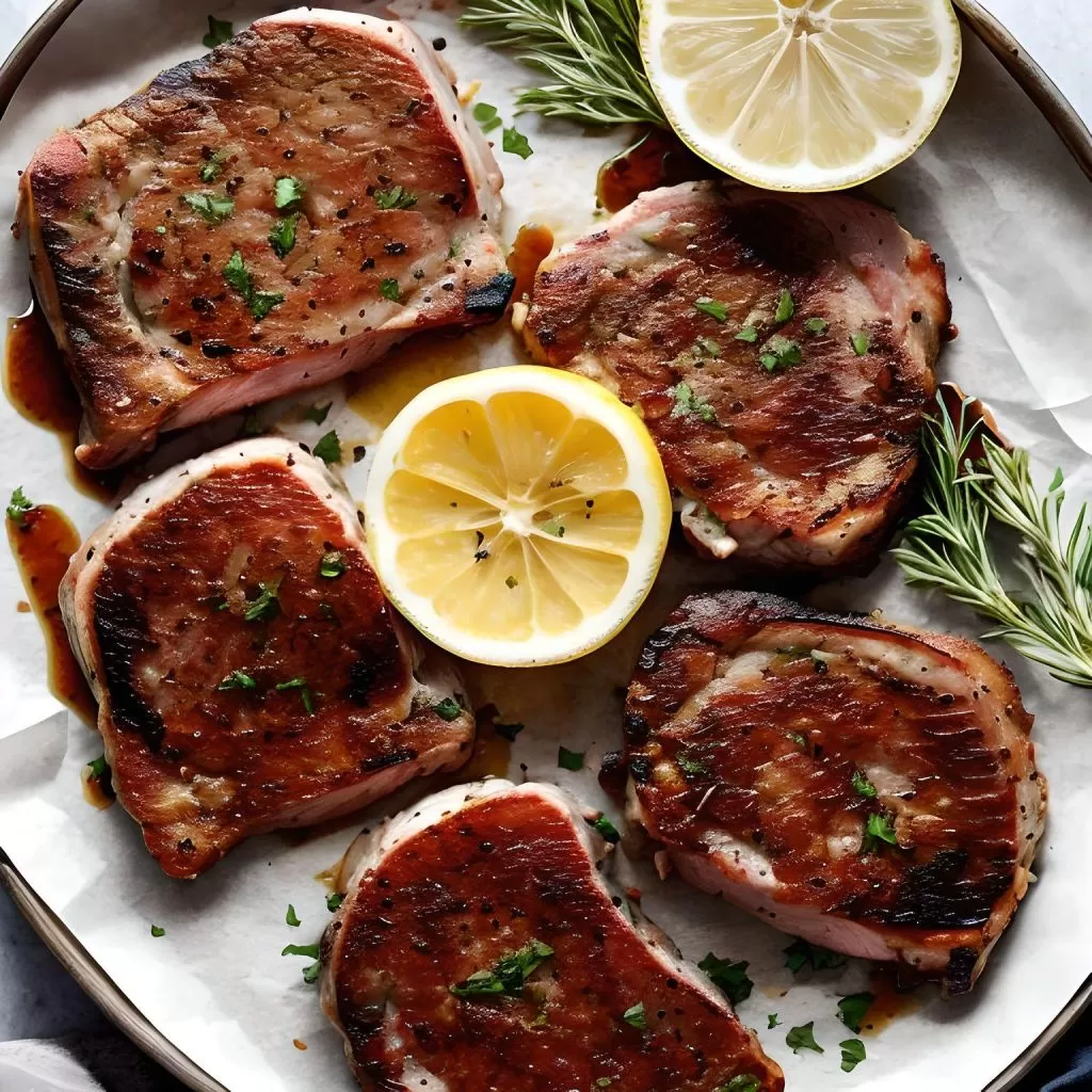 Lemon Garlic Thin Boneless Pork Chops