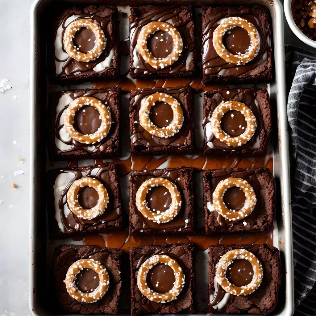 Salted Caramel Pretzel Brownies