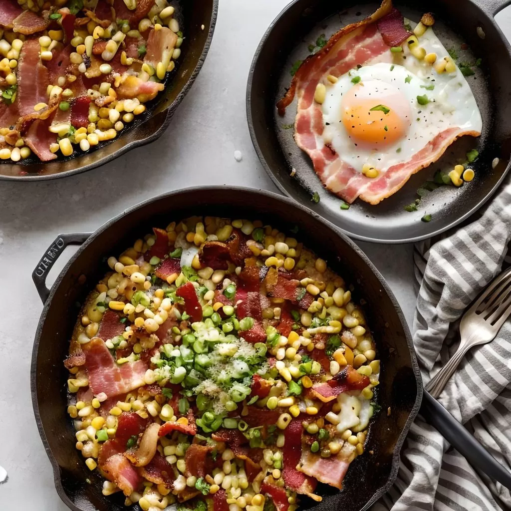 Shoepeg Corn and Bacon Hash
