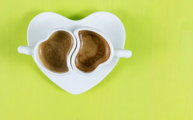 two cups of espresso coffee