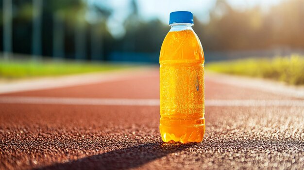 gatorade bottle placed on a road.