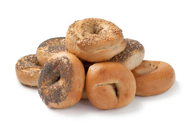 bagels on white background