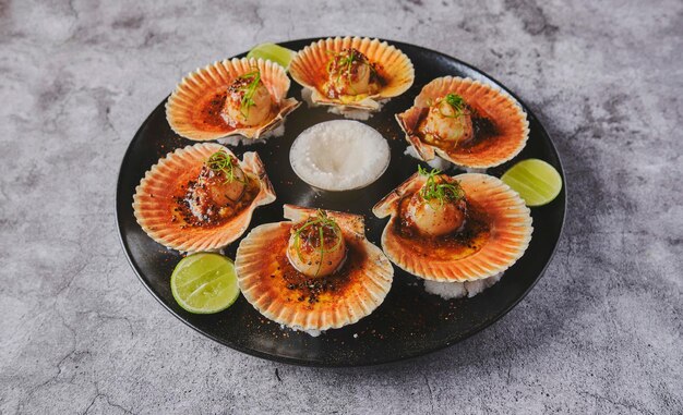 top view of scallops