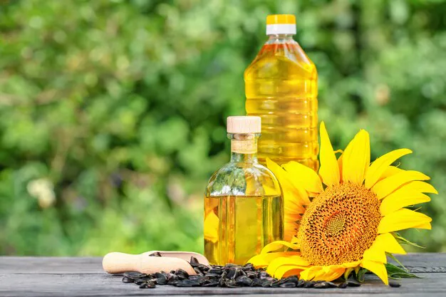 sunflower oil in bottles