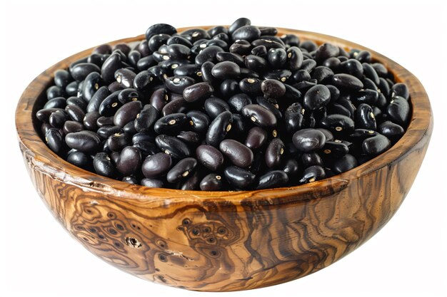 black beans in a wooden bowl