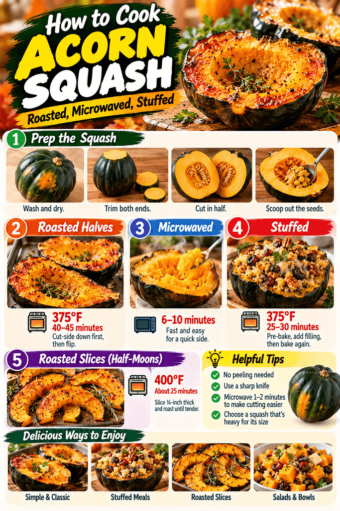 How to Cook Acorn Squash: Roasted, Microwaved, Stuffed