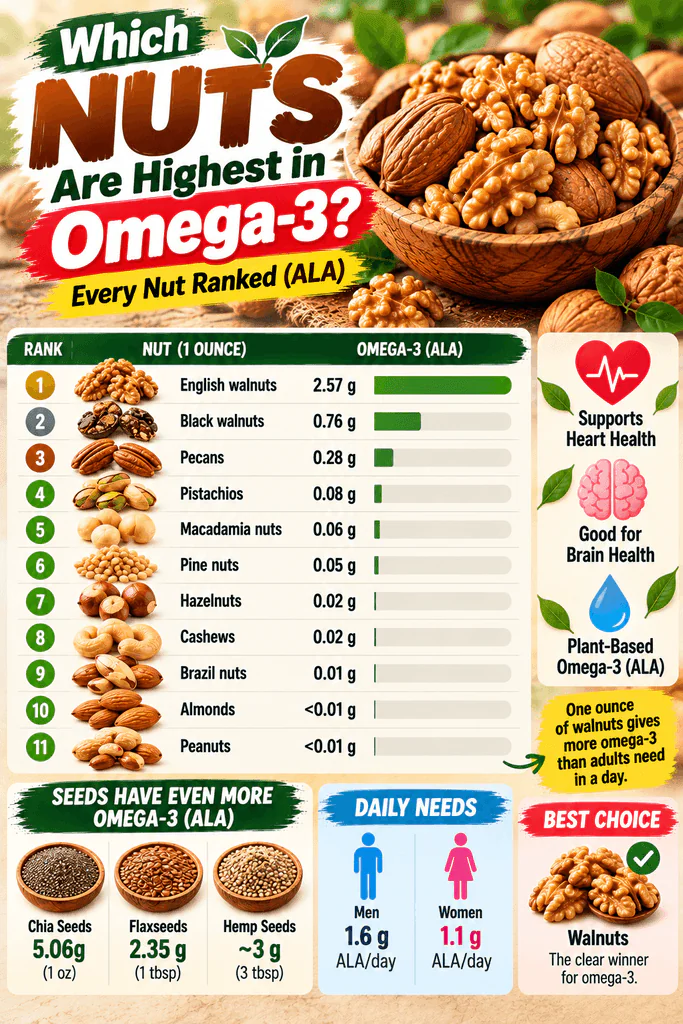 Which Nuts Are Highest in Omega-3? Every Nut Ranked (ALA)