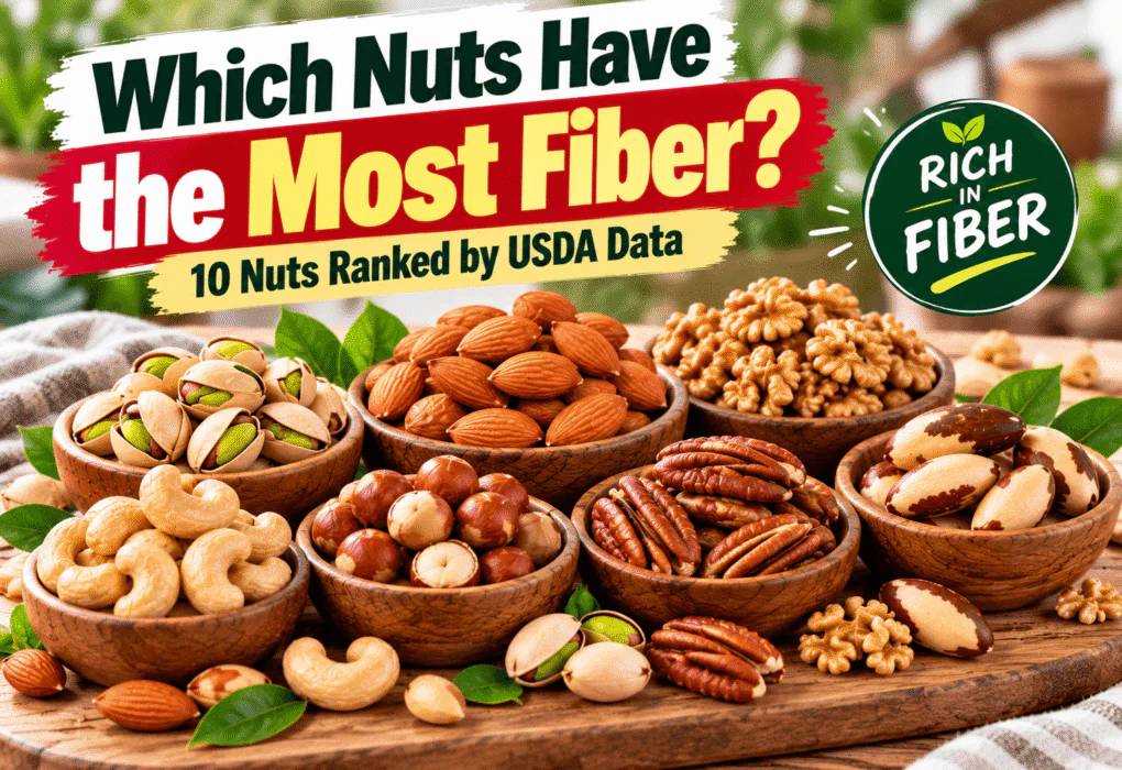 Which Nuts Have the Most Fiber? 10 Nuts Ranked by USDA Data